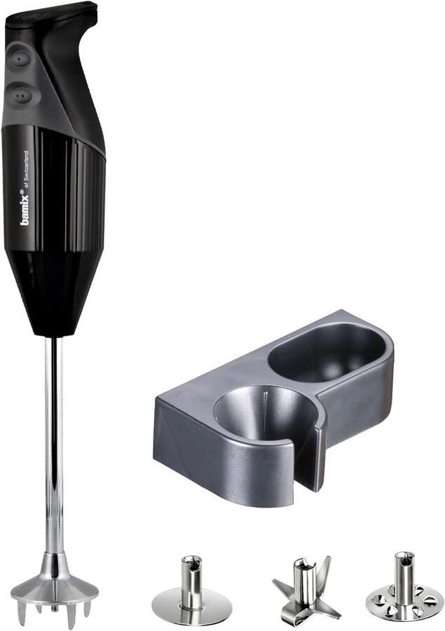 Staafmixer Set 200W met Multifunctioneel Mes & 3 Opzetstukken in RVS Compact & Handzaam