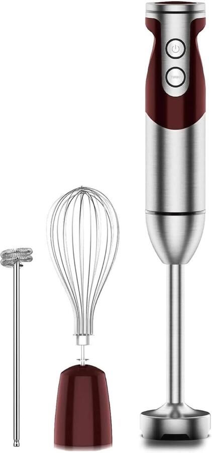 Staafmixer Set 3-in-1 400 W Krachtige Handblender met Hakmolen Garde en Mengstaaf Verstelbare Snelheid voor Soep Sauzen Smoothies en Keukenbereiding
