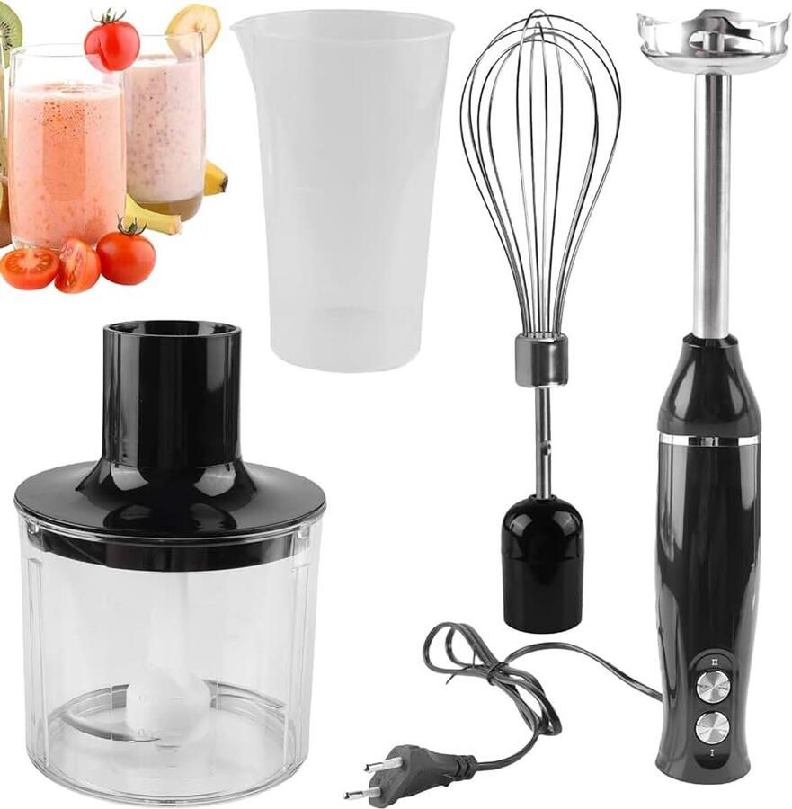 Staafmixer set 500 W pureerstaaf met turbofunctie en snelheidsregeling elektrische multifunctionele handblender voor babyvoeding puree saus smoothies