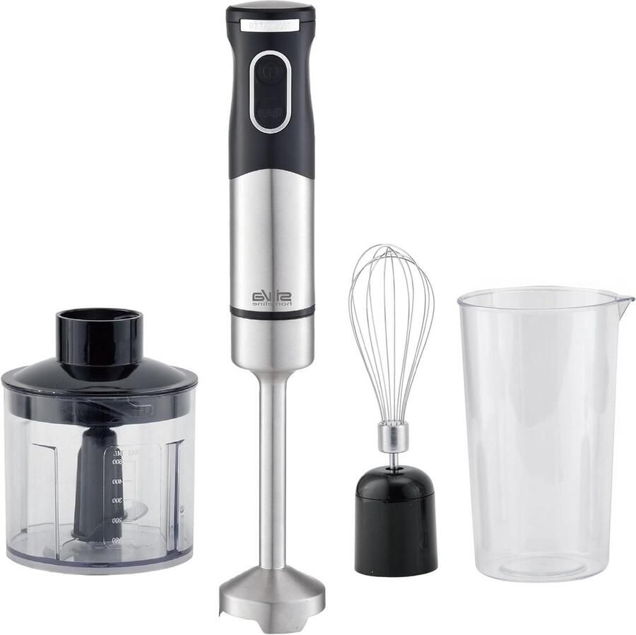 Staafmixer Set Blender Keukenmixer Eten Bereiden Stil DC Motor 700 ml Zwart RVS