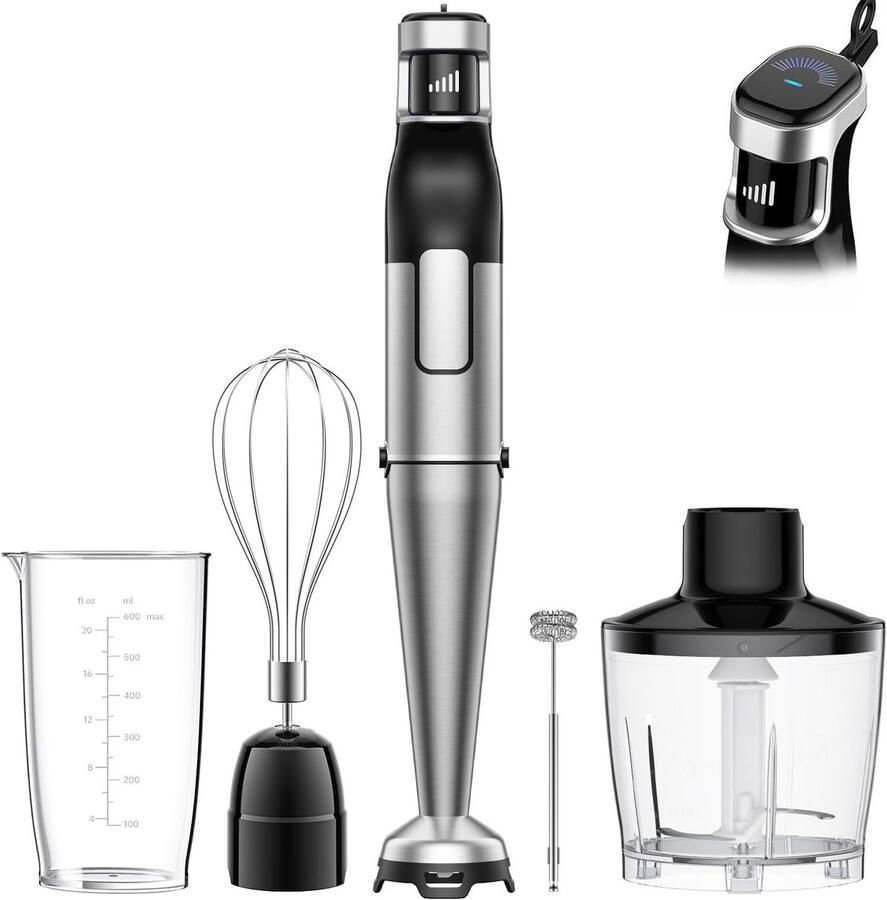 Hand Blender Set Keukenmixer Maaltijden Bereiden 5-in-1 Functionaliteit 1100 Watt Zwart