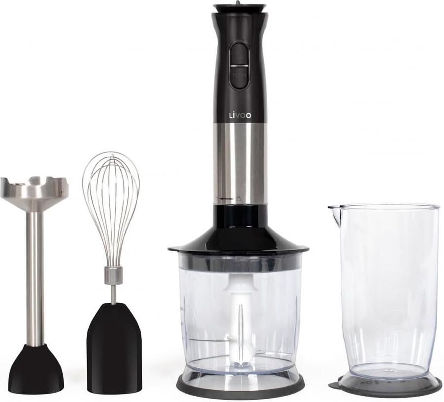 Staafmixer Set Handmixer Blender Keukenbereidingen Ergonomische Handgreep 700 ml Zwart
