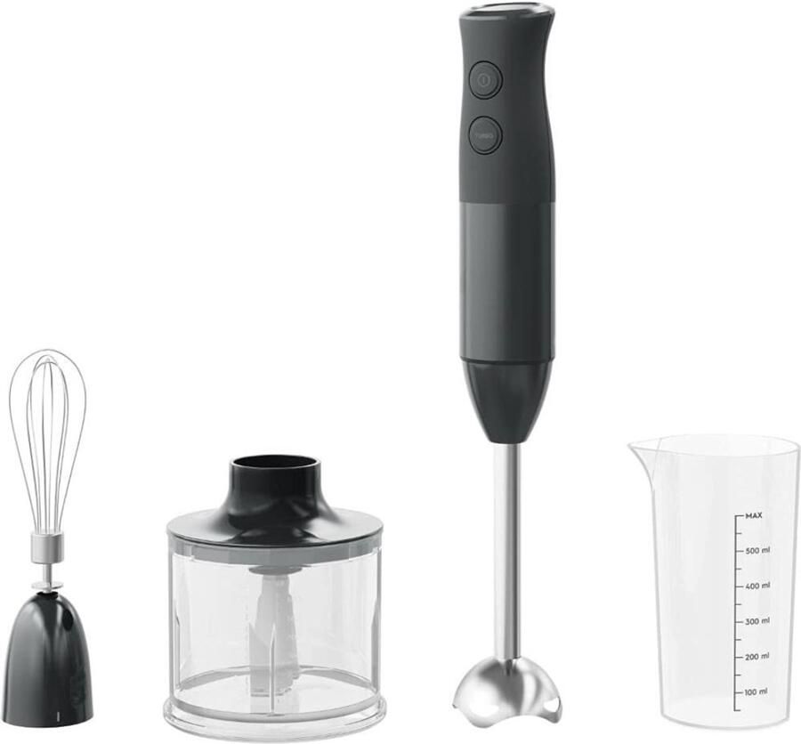Staafmixer Set Handmixer Blender Set Pureerstaf Hakmolen Keukenmachine RVS 3 in 1 Mixer Accessoire Soepen Smoothies Babyvoeding