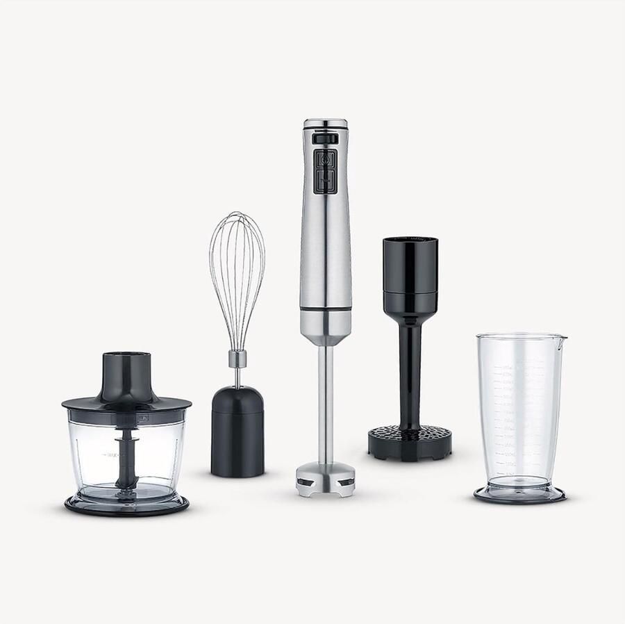 Staafmixer Set Handmixer Blender Set Pureerstaf Hakmolen Keukenmachine RVS 3 in 1 Mixer Accessoire Soepen Smoothies Babyvoeding