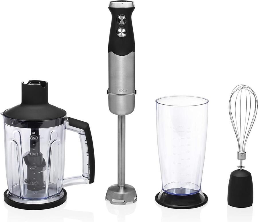 Staafmixer Set Handmixer Blender Set Pureerstaf Hakmolen Keukenmachine RVS 3 in 1 Mixer Accessoire Soepen Smoothies Babyvoeding