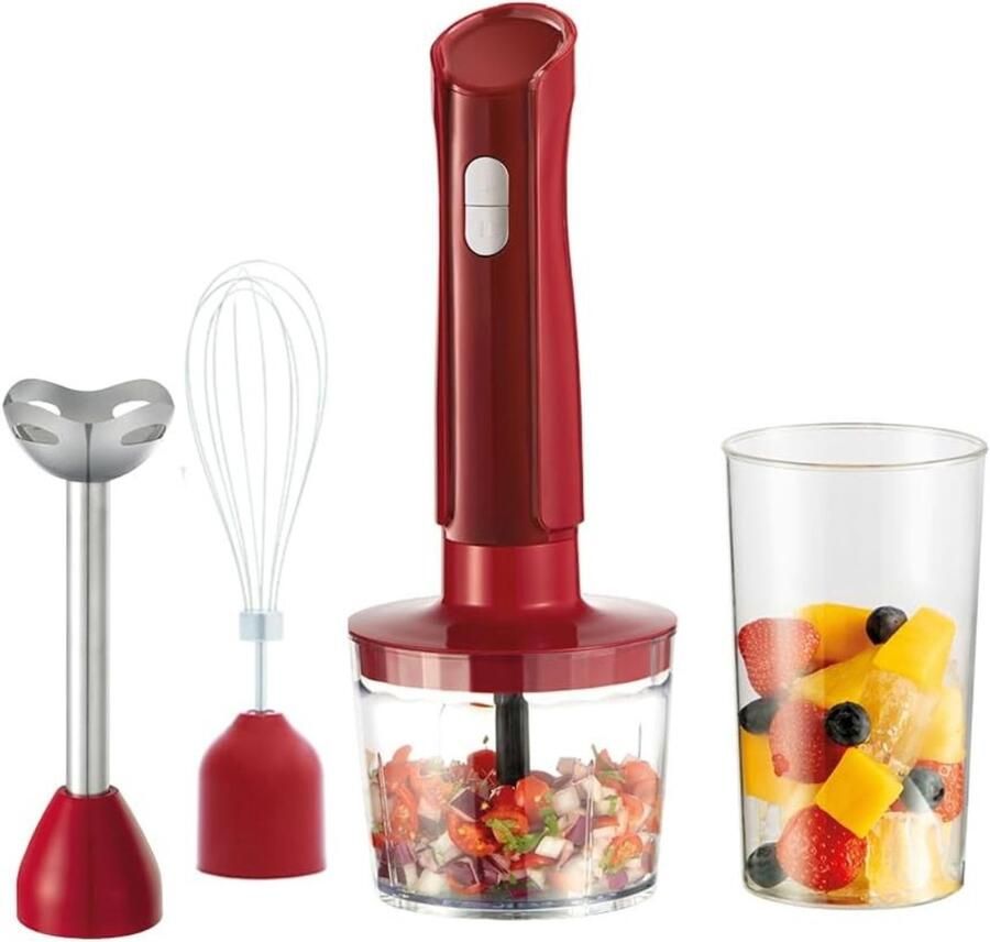 Staafmixer Set Handmixer Blender Set Pureerstaf Hakmolen Keukenmachine RVS 3 in 1 Mixer Accessoire Soepen Smoothies Babyvoeding