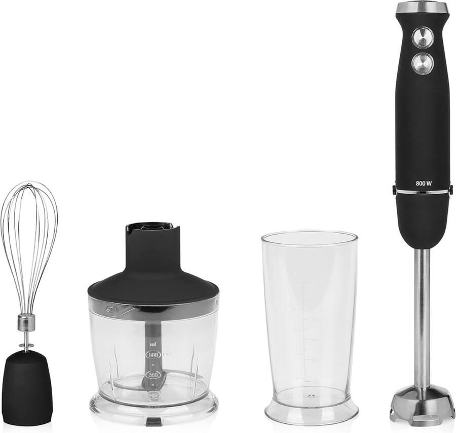 Staafmixer Set Handmixer Blender Set Pureerstaf Hakmolen Keukenmachine RVS 3 in 1 Mixer Accessoire Soepen Smoothies Babyvoeding