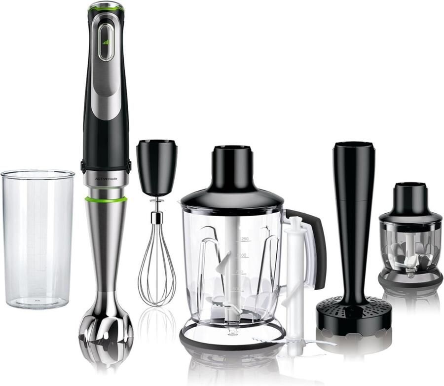Staafmixer Set Handmixer Blender Set Pureerstaf Hakmolen Keukenmachine RVS 3 in 1 Mixer Accessoire Soepen Smoothies Babyvoeding