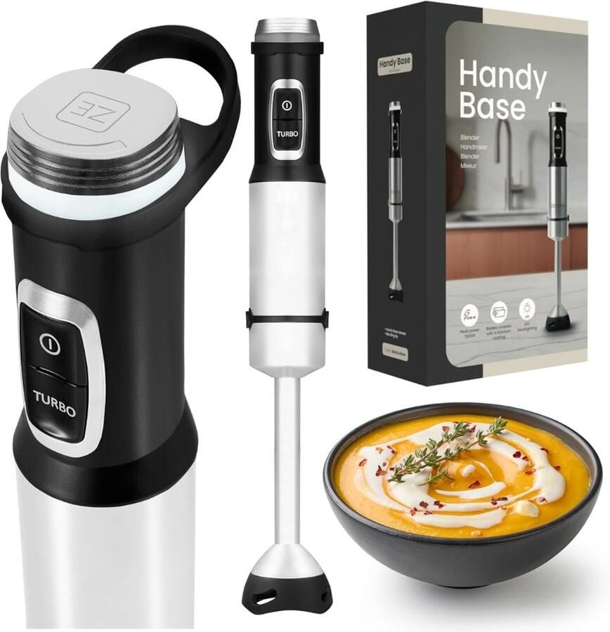 Staafmixer Set Handmixer Blender Set Pureerstaf Hakmolen Keukenmachine RVS 3 in 1 Mixer Accessoire Soepen Smoothies Babyvoeding