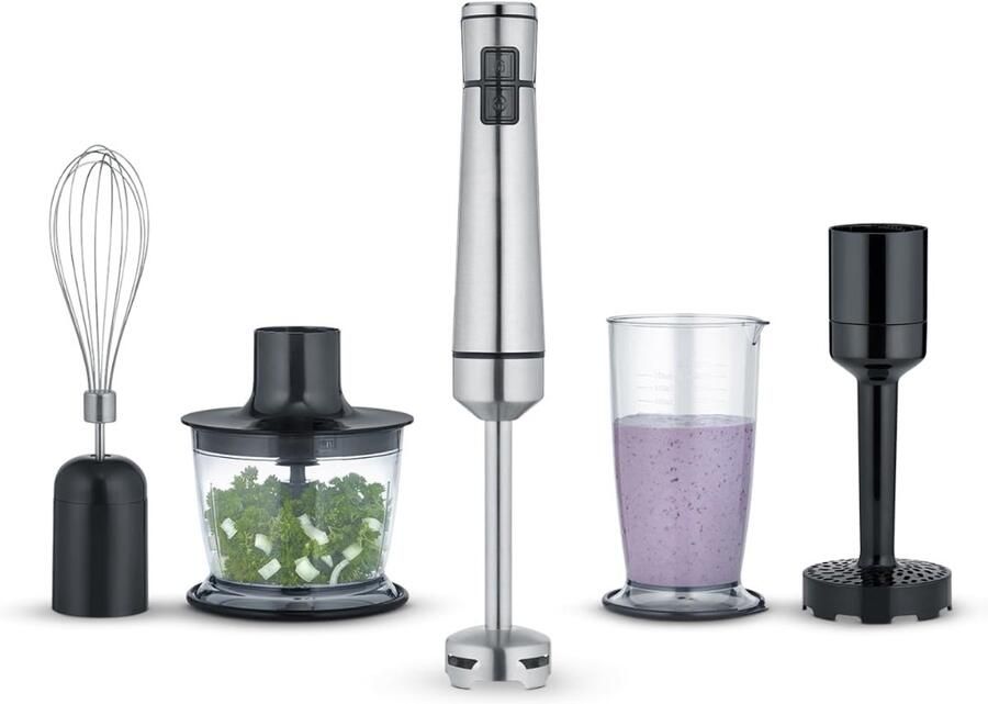 Staafmixer Set Handmixer Blender Set Pureerstaf Hakmolen Keukenmachine RVS 3 in 1 Mixer Accessoire Soepen Smoothies Babyvoeding