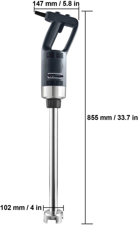 Staafmixer set Handmixer Krachtige Staafmixer Voor Soep Babyvoeding & Meer Mixer 750W 20 inch RVS Staaf