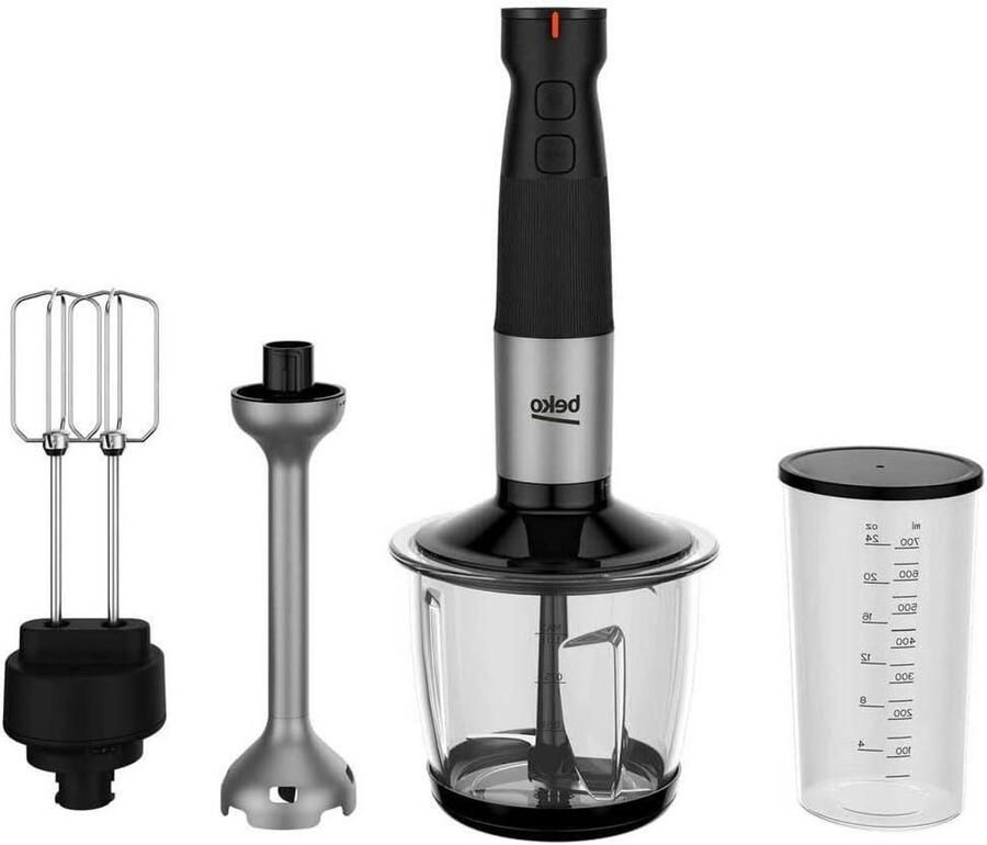 Staafmixer Set Keukenmachine Accessoires Eten Bereiden Variabele Snelheid 700 ml Zwart