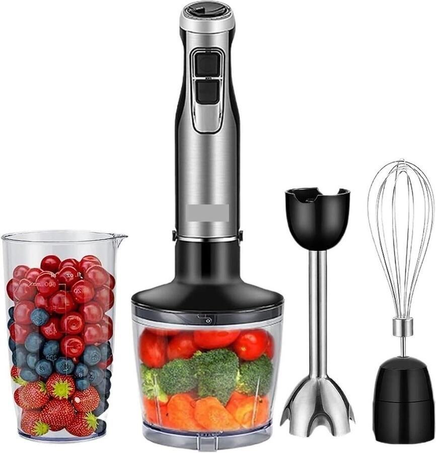 Staafmixer Set Keukenmachine Maaltijden Bereiden Krachtige 1200W Motor 600ml Beker Zwart