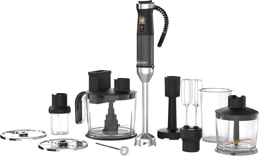 Staafmixer Set Keukenmixer Accessoires Maaltijden Bereiden 1500 Watt Kracht 1.5 Liter Zwart