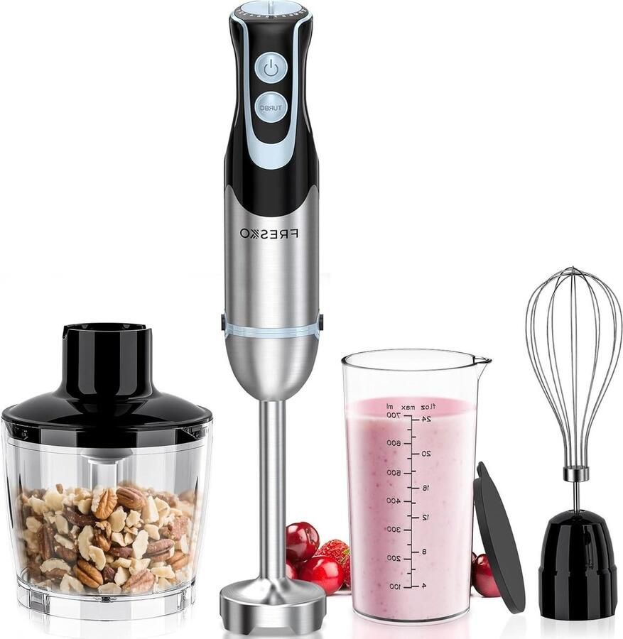 Staafmixer Set Keukenmixer Accessoires Maaltijden Bereiden Krachtige 1000W Motor 700 ml Cup Zwart