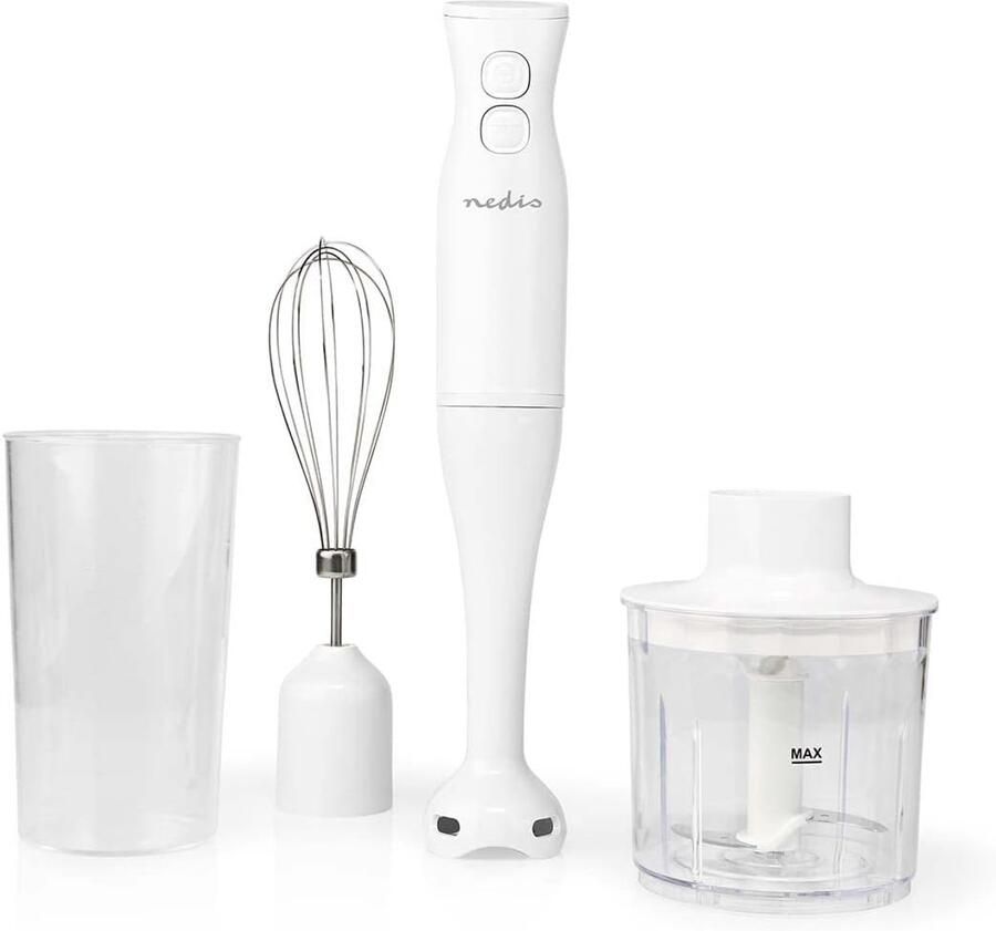 Staafmixer Set Keukenmixer Accessoires Smoothies Maken 4-in-1 Functionaliteit 400 Watt Wit