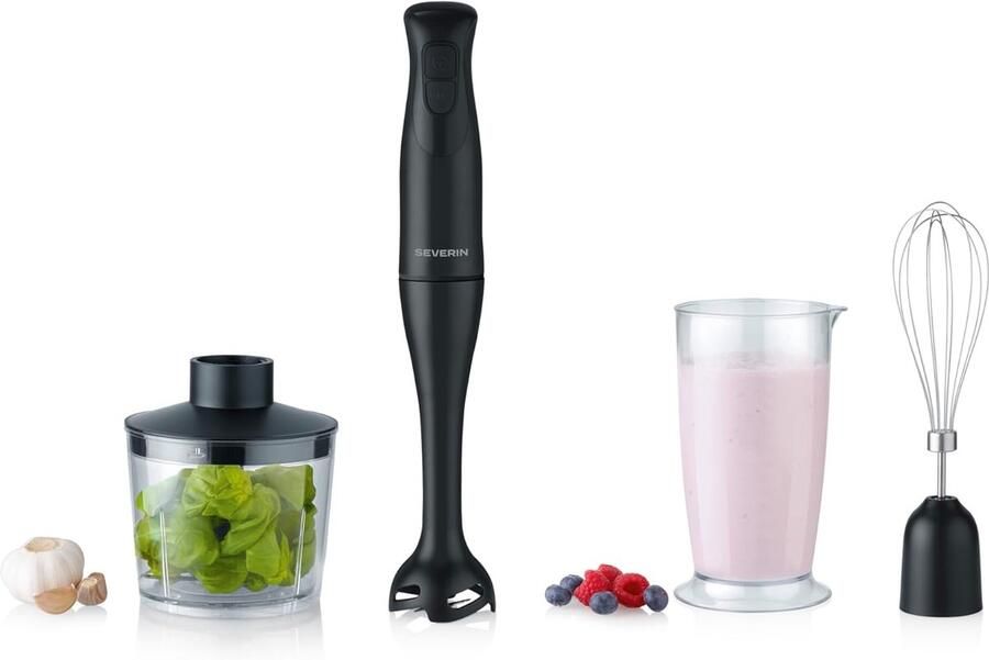 Staafmixer Set Keukenmixer Blender Smoothies Maken Krachtige Motor 700 ml Zwart