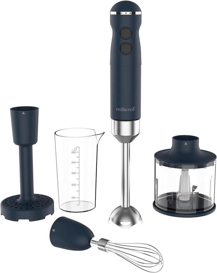 Staafmixer set Keukenmixer handmatig Culinair bereiden 1000W Turbo functie 600 ml hakmolen Nachtblauw