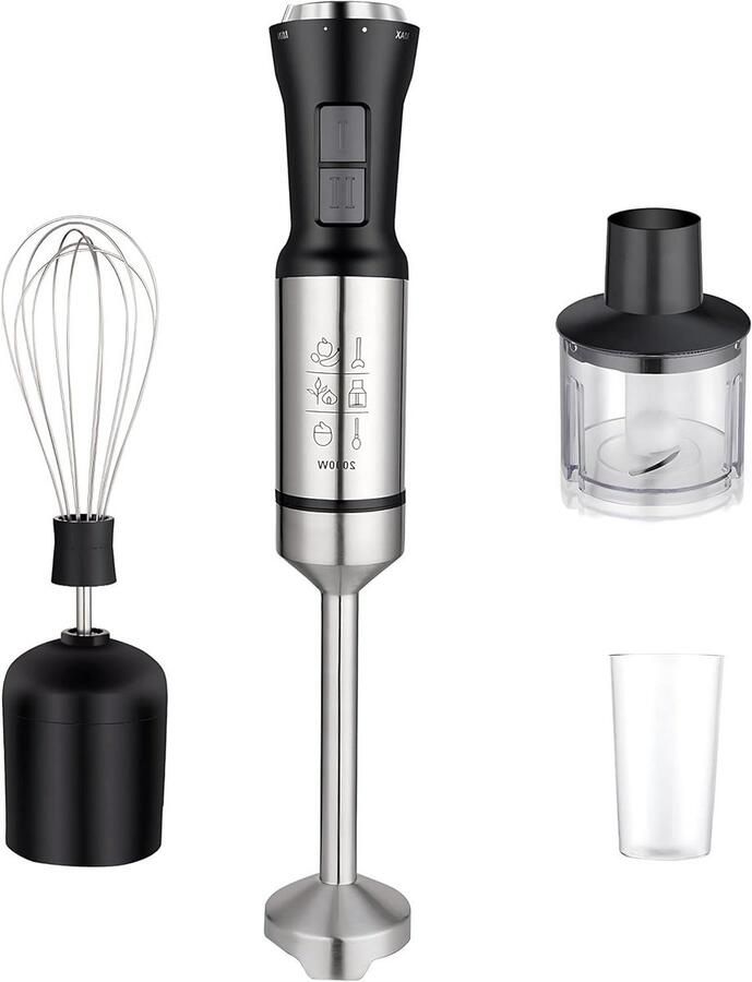Staafmixer Set Keukenmixer Maaltijden Bereiden 4-in-1 Functionaliteit 700 ml Cup Roestvrij staal