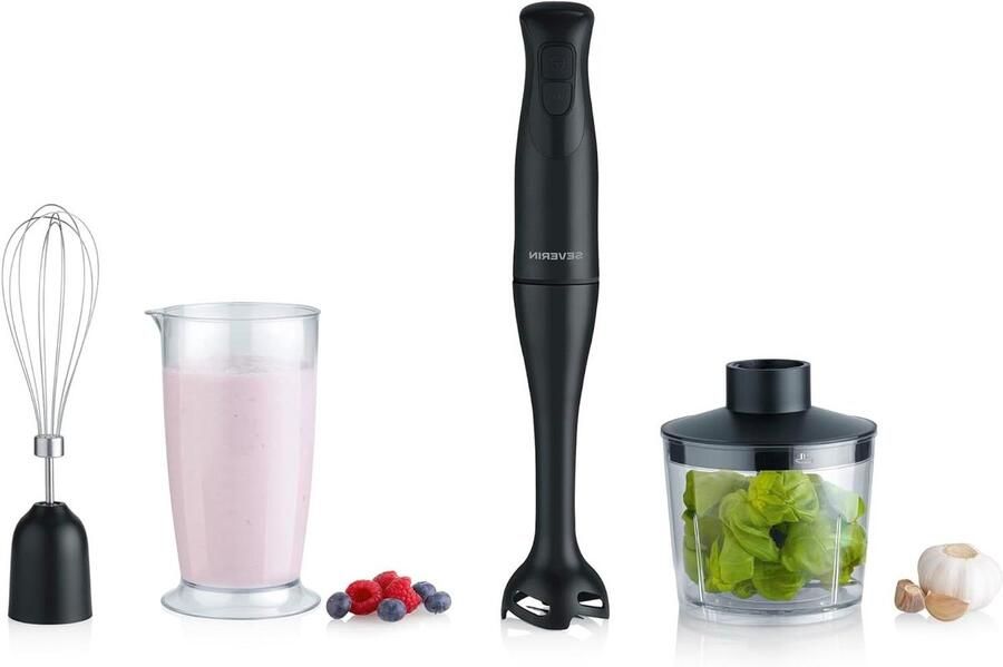 Staafmixer Set Mixer Blender Snelle Bereidingen Inclusief Accessoires 700 ml Zwart