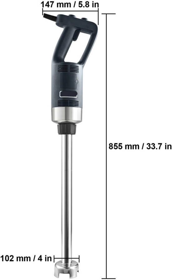 Staafmixer set Mixer Handmixer Krachtige Staafmixer 500W 20 inch RVS Staaf – Voor Soep Babyvoeding & Meer