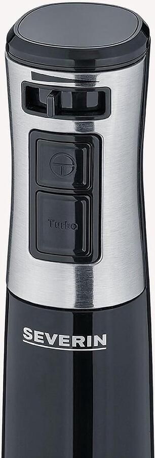Staafmixer voor pureren en hakken Mixstaaf met traploze snelheidsinstelling Afneembare pureerstaaf 600 W Zwart geborsteld roestvrij staal