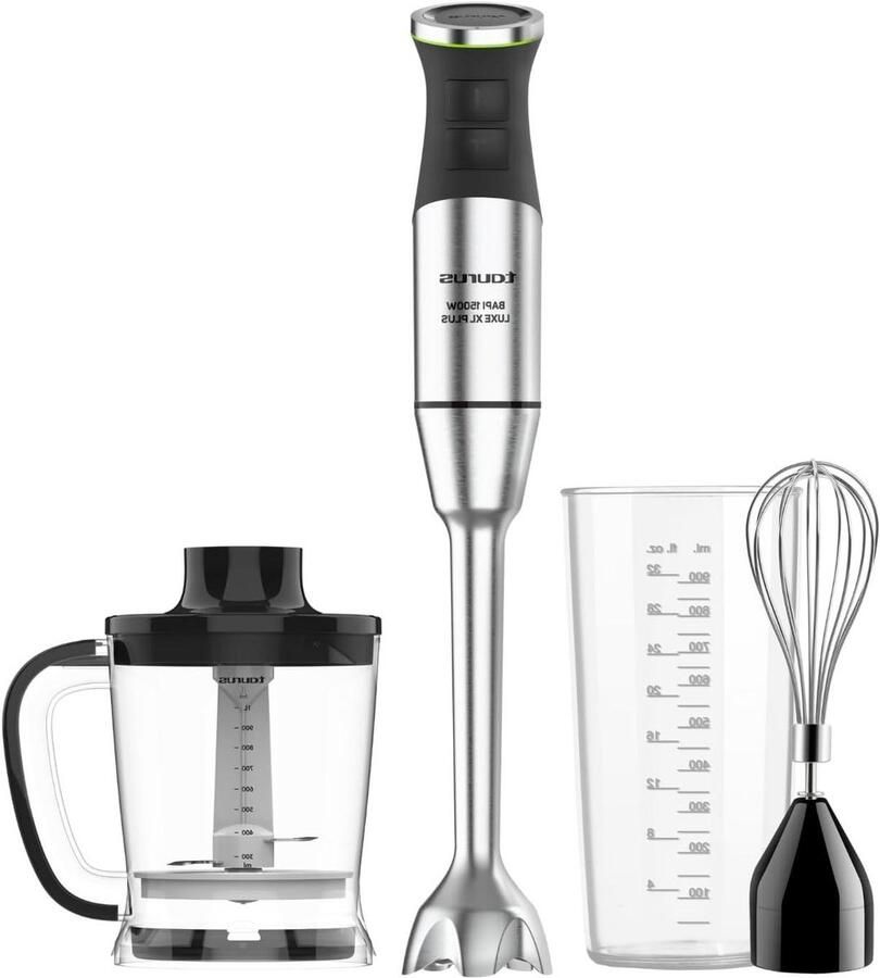 Staafmixer XXL Keukenmixer Handmixer Grote Porties Maken Krachtige 1500W Motor 1 Liter XL Zwart