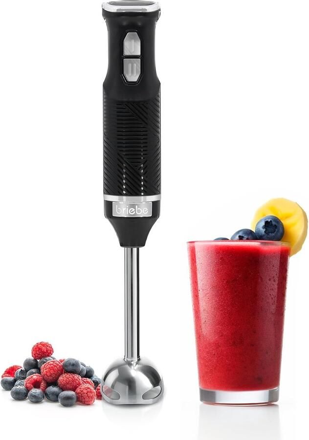 Staafmixer Zwart 600 W Roestvrijstalen Messen met Afneembare Voet Voor Koken en Mixen