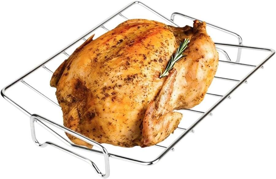 Staal Roosteren Grill BBQ Accessoire Outdoor Koken Verbeterde Warmteverdeling Niet-Stick Zilver - Foto 1