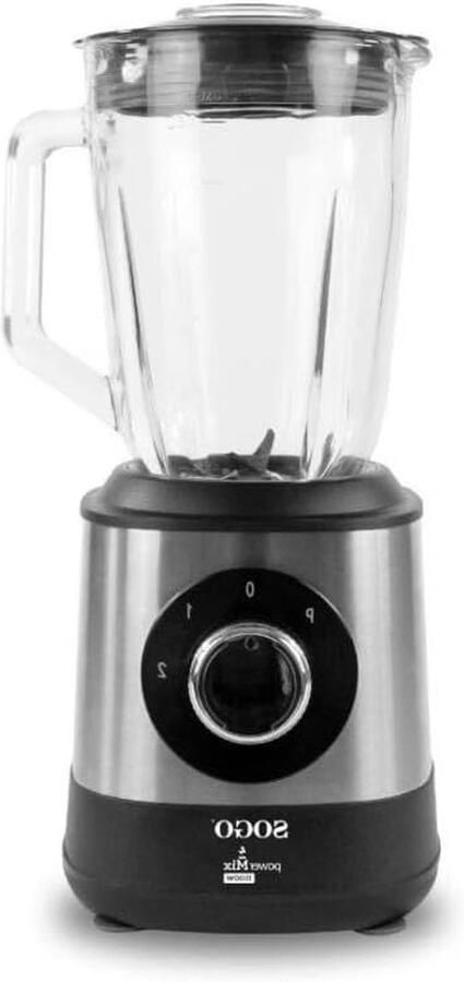Staande Blender Glazen Mixer Smoothies Maken Krachtige 600W Motor 15 Liter Kan Zilver