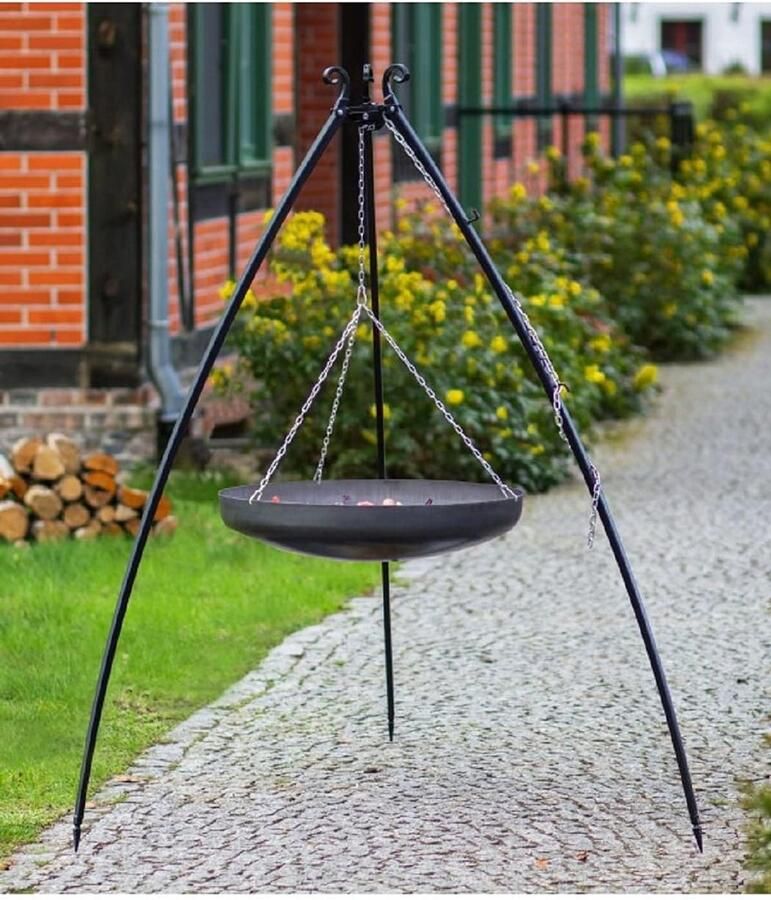 Staande Grill Buitenkeuken Buiten Koken In Hoogte Verstelbaar 60 cm Diameter Metaal