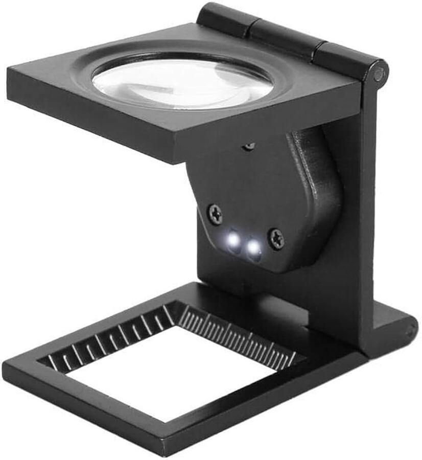 Staande loep 30 x vakken grote leesloep inklapbaar vergrootglas met 2 ledverlichting tafelvergrootglas draagbaar opvouwbaar zakloep voor senioren inspectie reparatie handwerk
