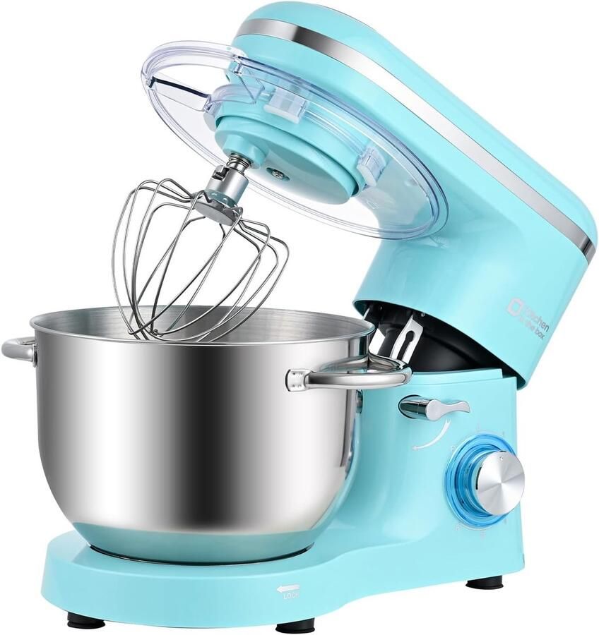 Staande Mixer 1400W – Deegmixer met Planetaire Mengtechniek Menghaak Deeghaak Garde (Blauw)
