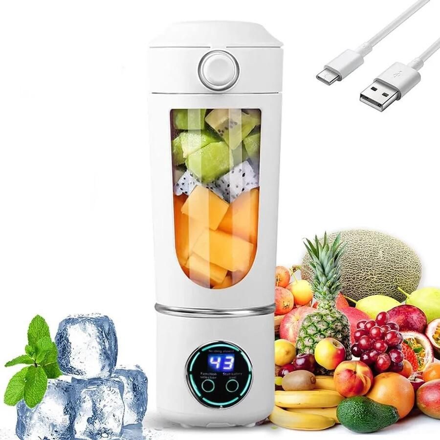 Staande mixer draagbare mixer mini-staande mixer Geschikt voorzien van 12 roestvrijstalen messen en een digitaal display oplaadbare Type-C-interface inhoud van 700 ml