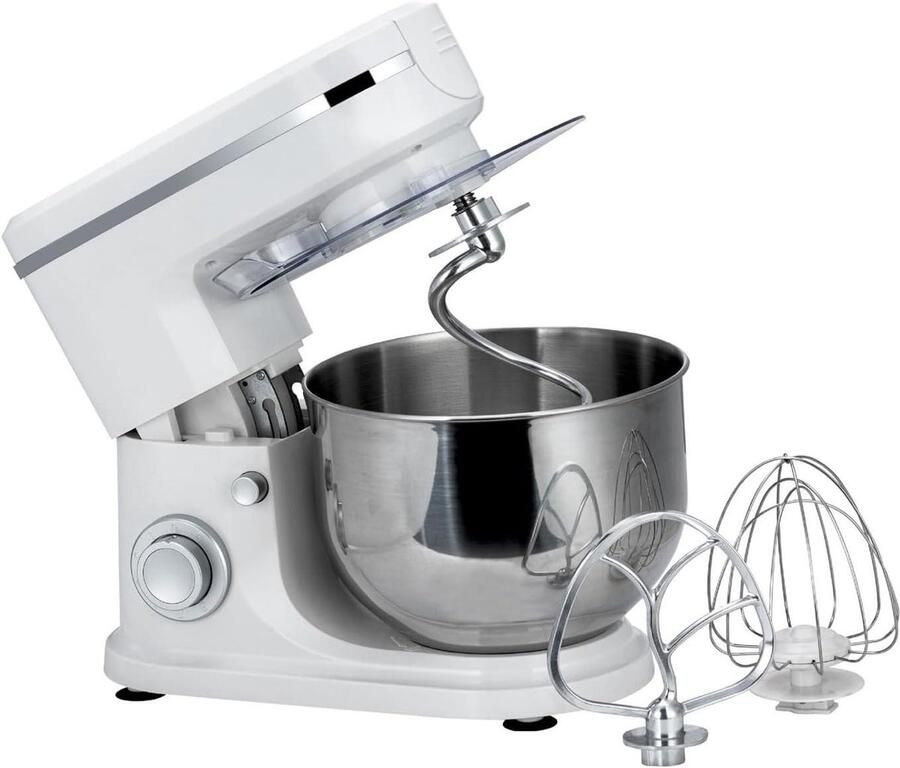 Staande mixer Keukenmachine deeg Bakken thuis Planetaire mengwerking 6L kom Wit