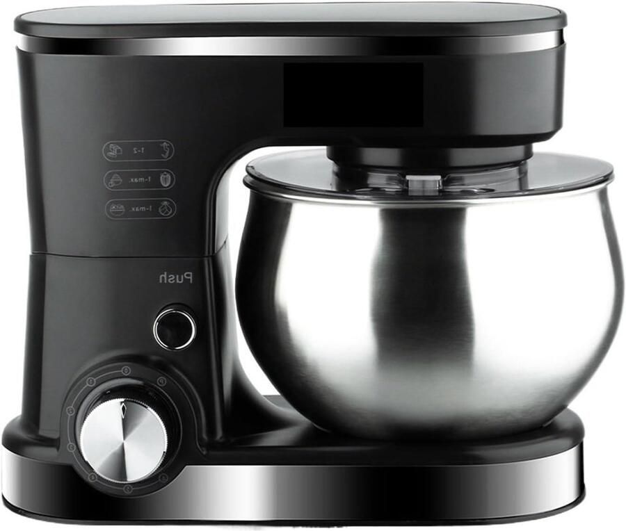Staande mixer Keukenmachine Deeg maken Grote roestvrijstalen kom 5L inhoud Zilver