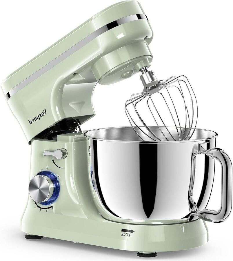 Staande Mixer Keukenmachine Deegmixer Bakken en Koken Krachtige 1000W Motor 5 Liter Kom Groen