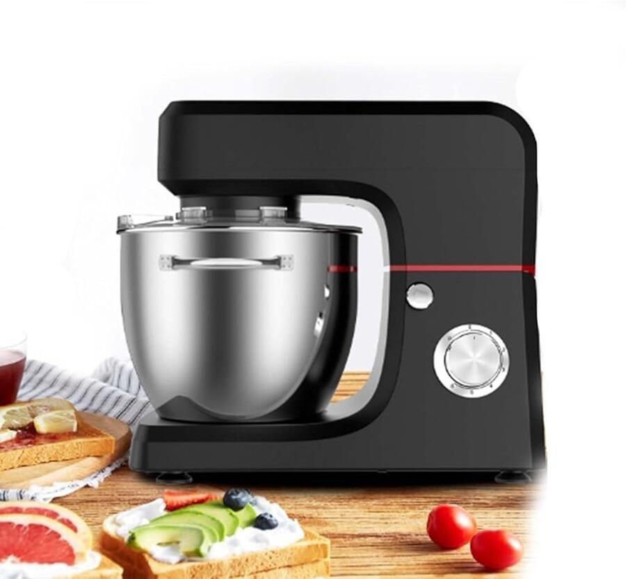 Staande Mixer Keukenmachine Deegmixer Bakken en Koken Krachtige 1800W Motor 10L Kom Zwart