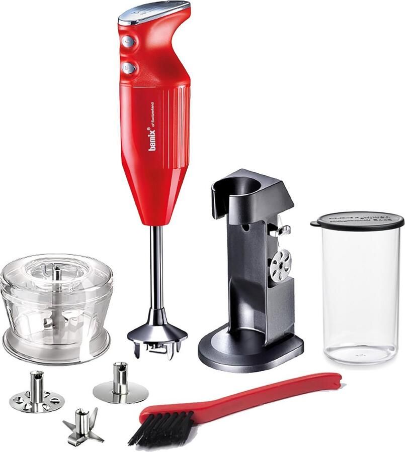 Staande Staafmixer Set Krachtige 200 Watt Keukenapparaat Rood Chroom