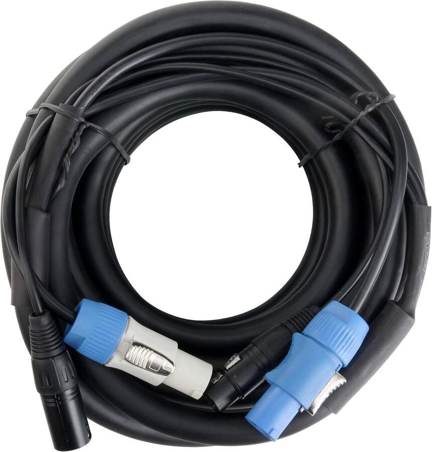 Stage PPD-10 Hybridkabel Powerplug DMX Voedingskabel 3x 0 Combinatiekabel voor stroomvoorziening en signaal Geen kabelwarboel meer bij de aansluiting van DMX-gestuurde lichteffecten