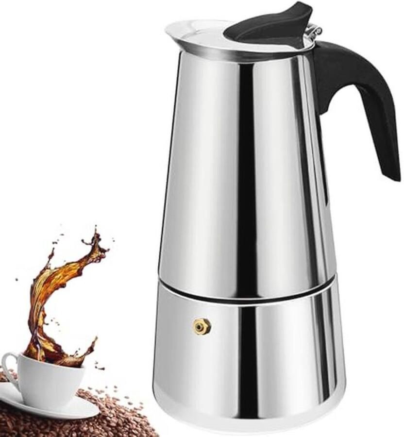 Stainless Steel 6 Cup Stovetop Espresso Maker – Italian Moka Pot for Home and Camping