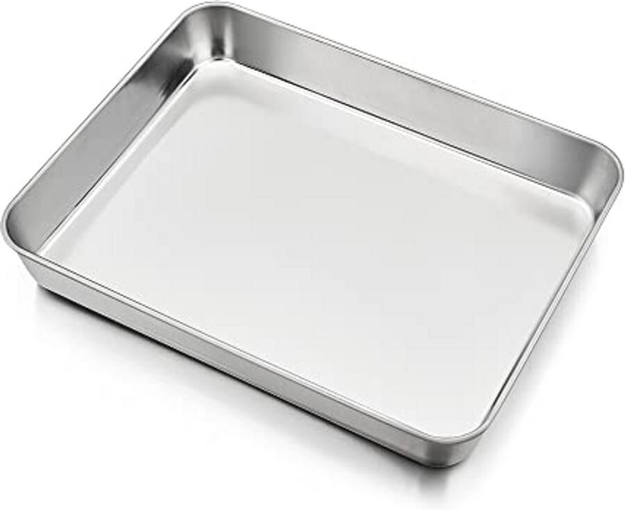 Stainless Steel Baking Tray Rectangular Deep Oven Mold for Baking Roasting and Serving