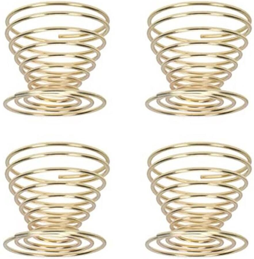 Stainless Steel Egg Cups 4pcs Mini Spring Wire Egg Holder and Drying Rack for Kitchen
