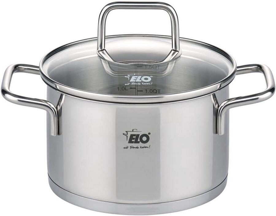 Stainless Steel Induction Cooker 12 cm Saucepan with Glass Lid