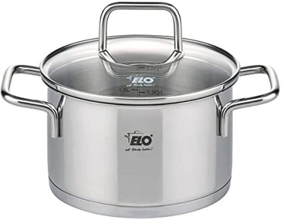 Stainless Steel Induction Cooker 12 cm Saucepan with Glass Lid