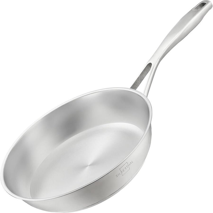 Stainless Steel Induction Frying Pan 24 cm – Professional Roasting and Oven-Safe Cooking
