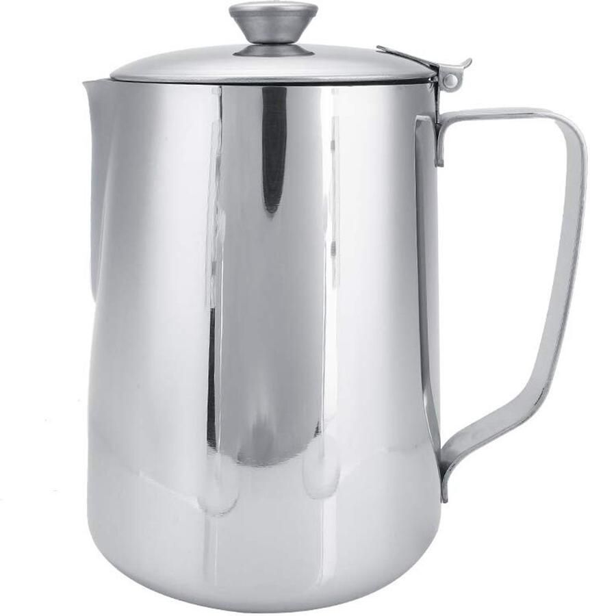 Stainless Steel Melkopschuimer 1000ml Koffiemok met Deksel voor Latte en Espresso
