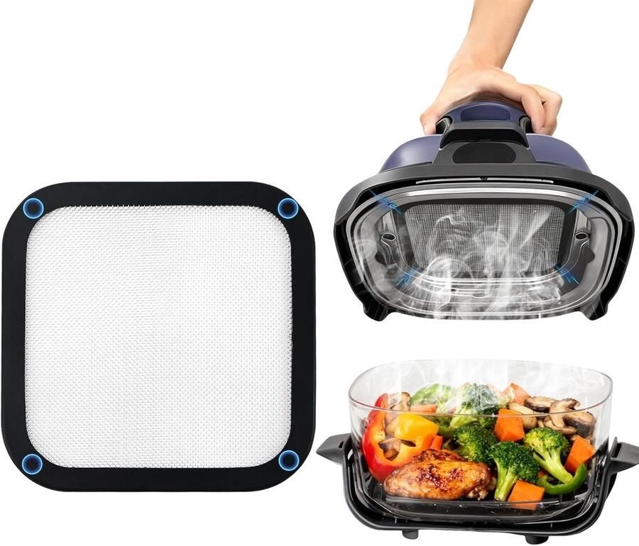 Stainless Steel Mudguard voor Air Fryer Effectieve Bescherming tegen Spatten Geschikt voor Modellen Duurzaam en Hittebestendig Siliconen Materiaal