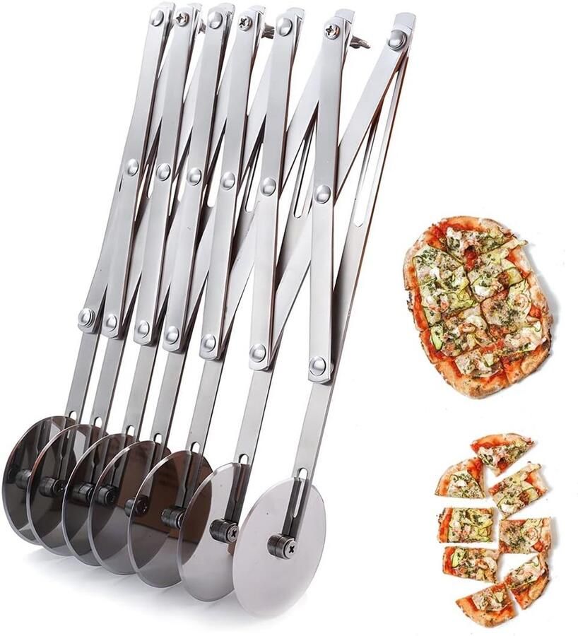 Stainless Steel Pizzasnijder met Meerdere Wielen voor Perfecte Taart- en Deegsnede in de Keuken