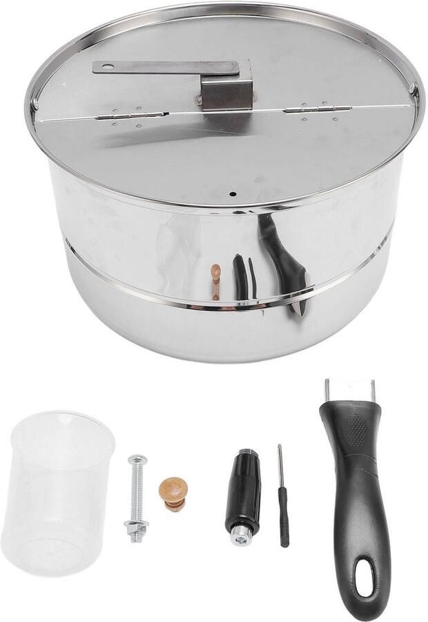 Allecto Stainless Steel Popcornmaker Handmatige Popcorn Popper voor Thuis en Buiten
